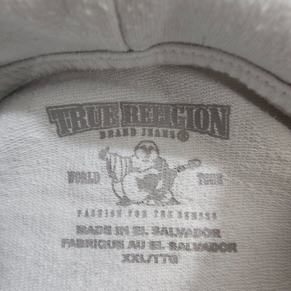 True Religion Y2K Style Color Block Pullover Sweatshirt with Hood Men's XXL - Picture 3 of 6